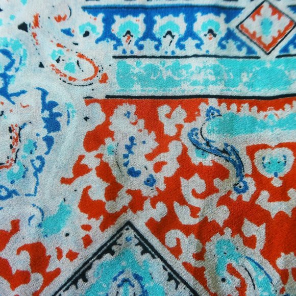 SiLK Vanessa Virginia Anthropologie Maxi Skirt Lined Mediterranean Side Slit M - Picture 6 of 8